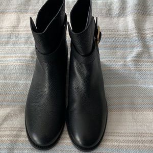 New Tory burch leather booties perfect black